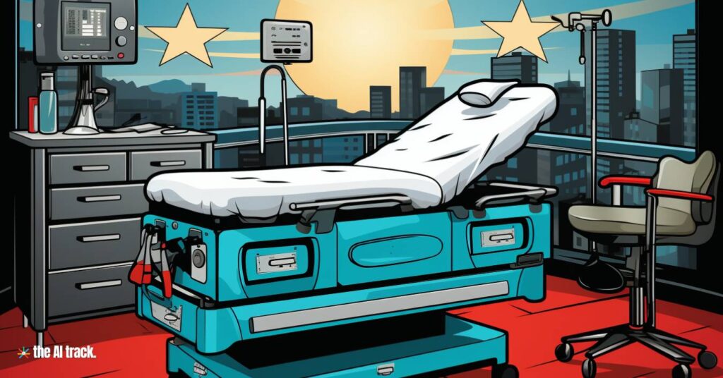 Bed in a Hospital - Image generated by Midjourney for The AI Track
