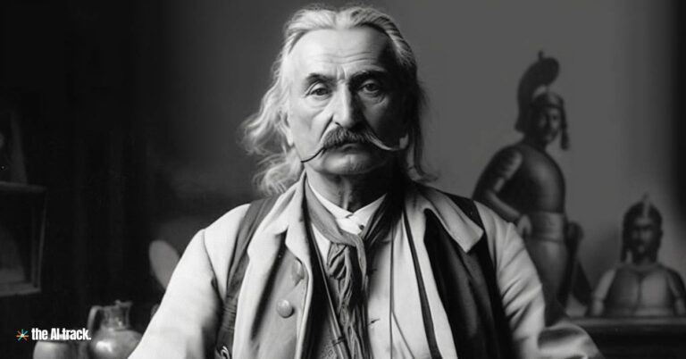 Theodoros Kolokotronis - 2 This image was generated by Midjourney as part of The AI Track's Greek Historical Figures Project