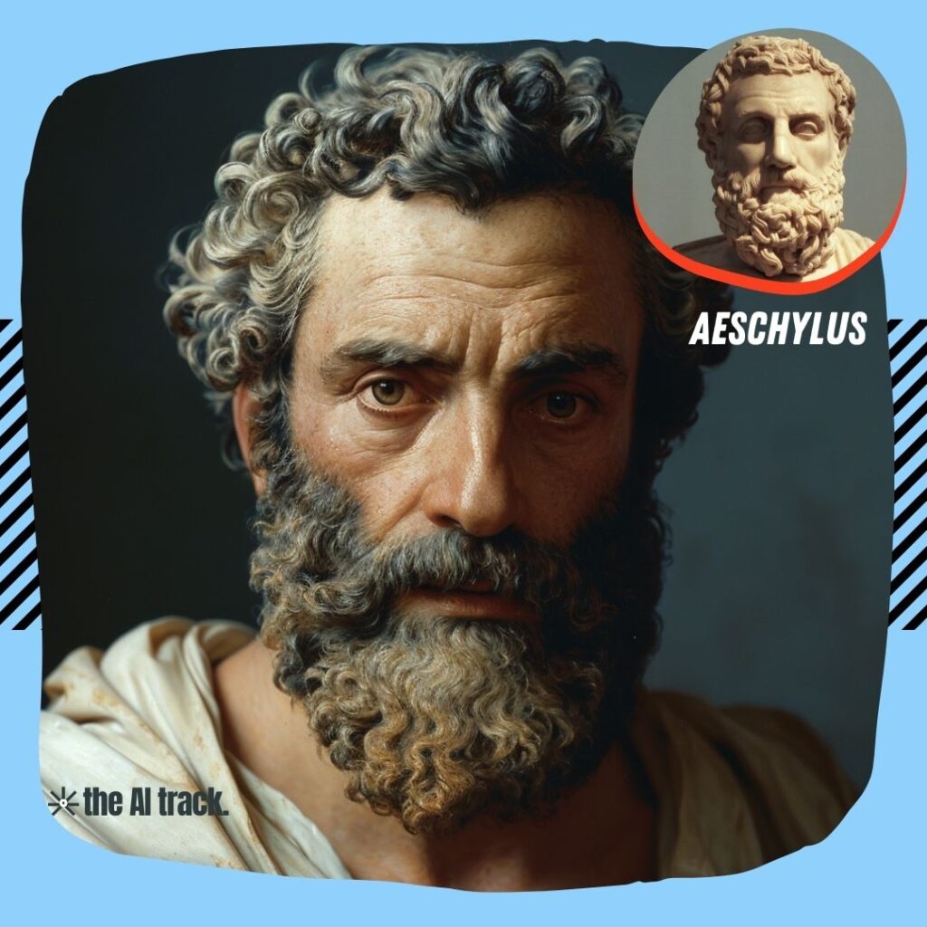 Historical Icons Reimagined by AI Aeschylus - Photo Generated by Midjourney for The AI Track