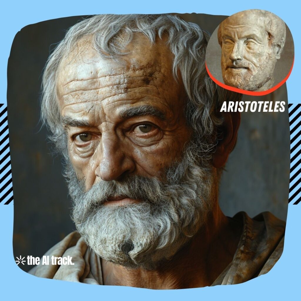 Historical Icons Reimagined by AI Aristoteles - Photo Generated by Midjourney for The AI Track