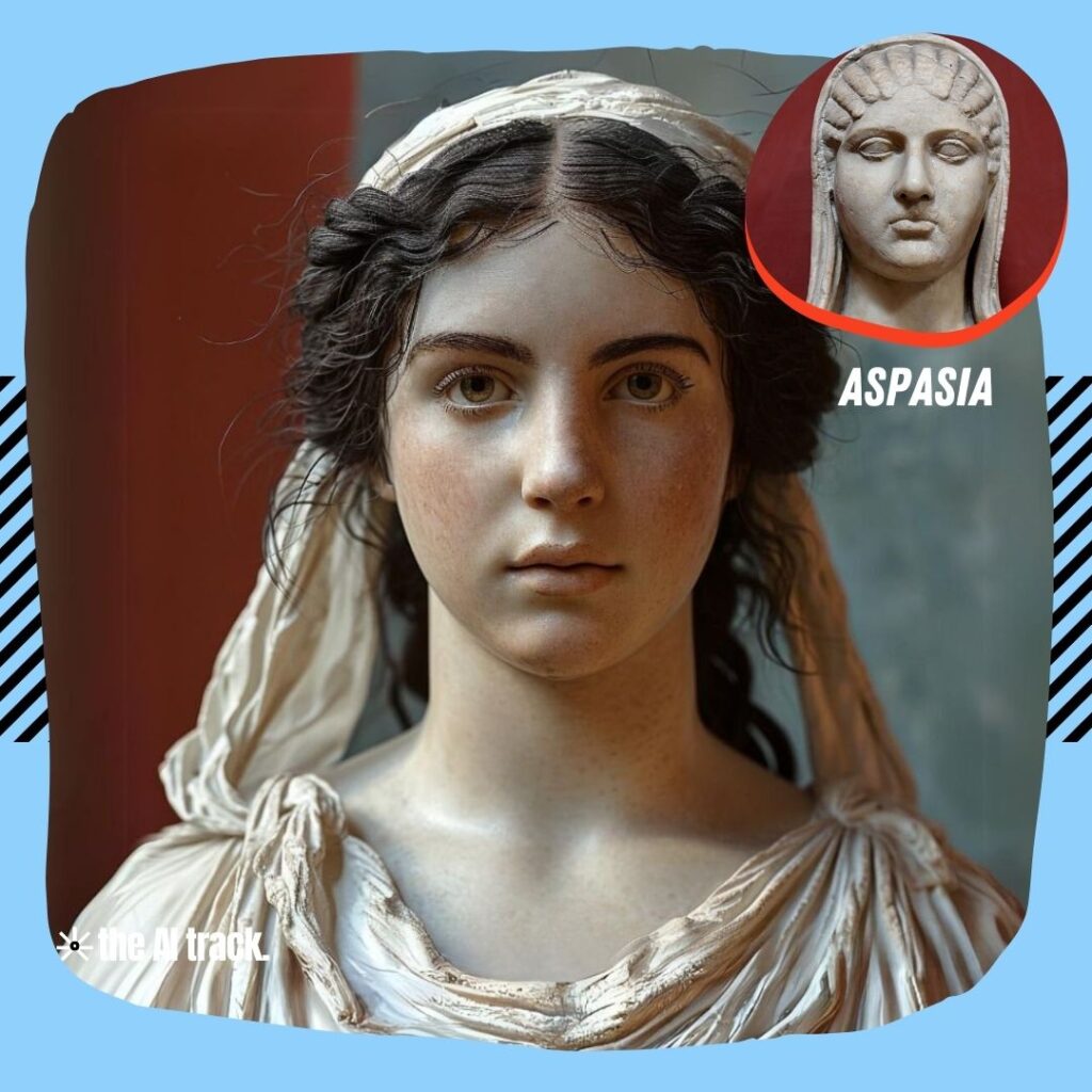 Historical Icons Reimagined by AI - Aspasia - Photo Generated by Midjourney for The AI Track