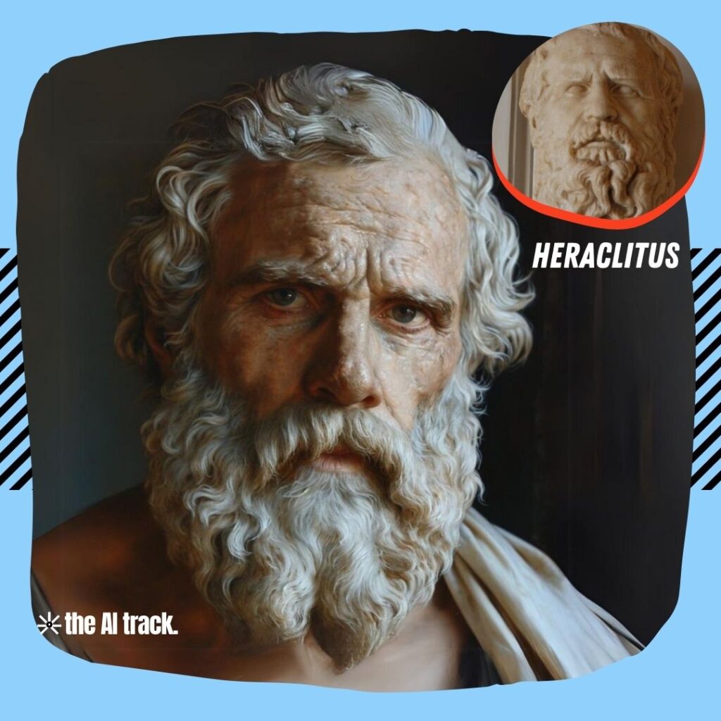 Historical Icons Reimagined by AI Heraclitus - Photo Generated by Midjourney for The AI Track