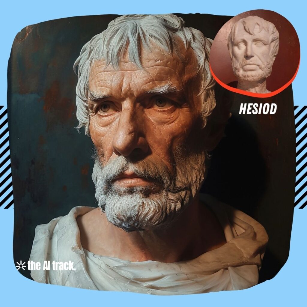 Historical Icons Reimagined by AI Hesiod - Photo Generated by Midjourney for The AI Track