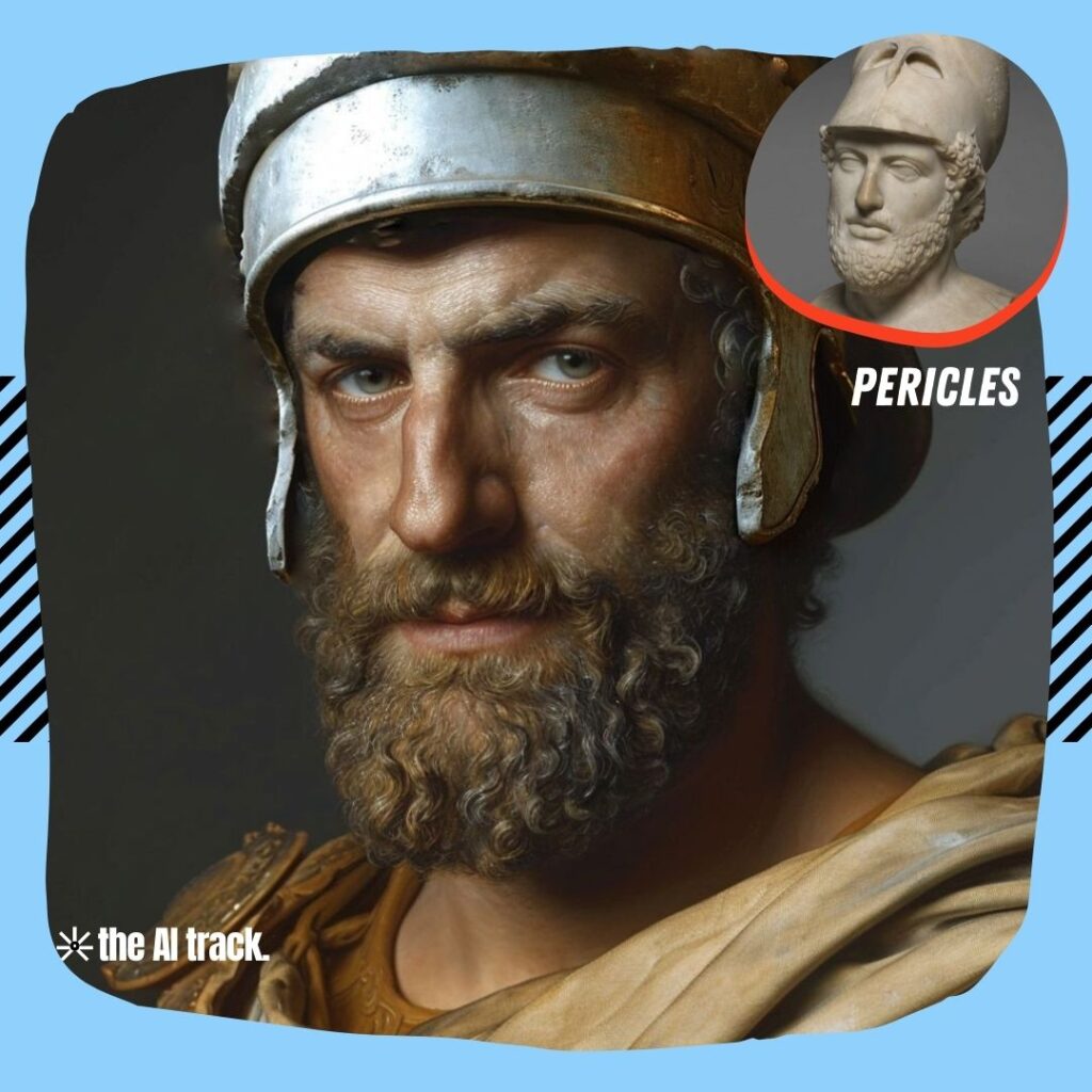 Historical Icons Reimagined by AI Pericles - Photo Generated by Midjourney for The AI Track