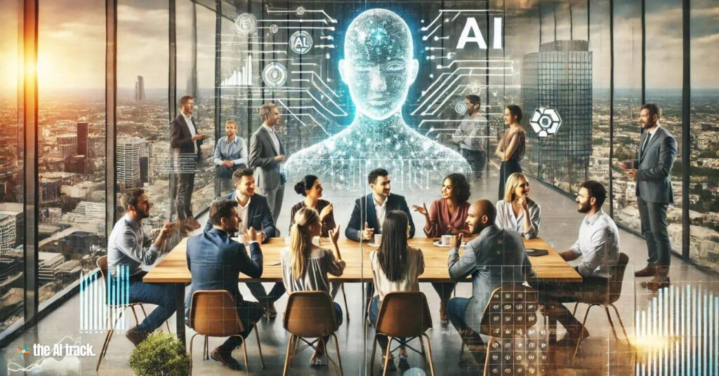 Diverse group of people discussing AI Ethics - Photo Generated by AI for The AI Track