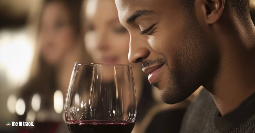 Man smelling wine - Photo Generated by Midjourney for The AI Track