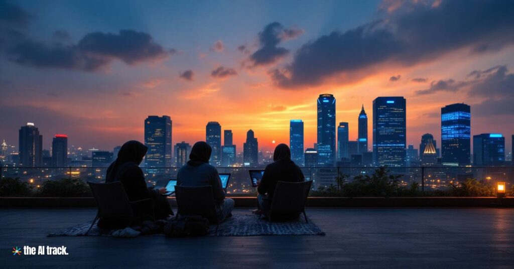 Futuristic view of India’s tech city Mumbai - Photo Generated by Flux for The AI Track