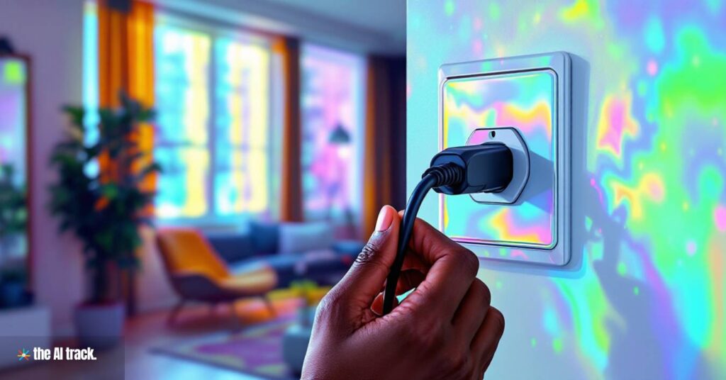 A hand removing a black plug from a white wall socket - Image Credits - Flux-The AI Track