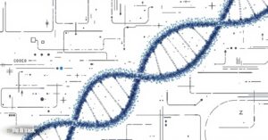 Solving the Brain Paradox - DNA strands splitting and evolving into complex streams of binary code - Image Credit - Flux-Freepik-The AI Track