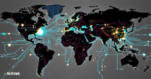 Global AI Vibrancy Tool - World map highlighting countries with AI development hotspots - Image Credit - Flux-The AI Track