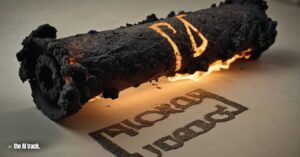 AI and X-Ray Technology Unveil 2,000-Year-Old Burnt Herculaneum Scroll - Credit - The AI Track, Midjourney