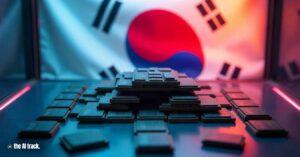 South Korea Joins the Global AI Race - Nvidia chips in front of South Korea flag - Credits - The AI Track made with Freepik-Flux