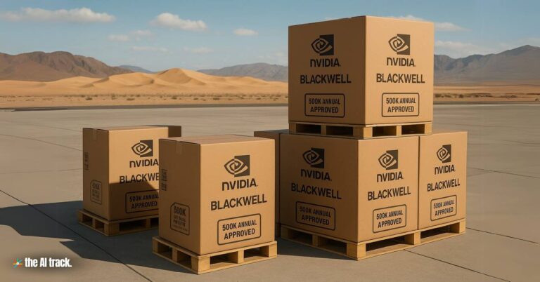 Nvidia Blackwell chip shipment in cargo boxes (UAE and US Finalize 200B AI Deal) - Credit - ChatGPT, The AI Track
