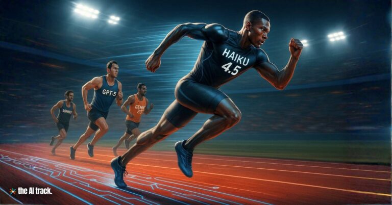 Sprinter in Recing (Anthropic Launches Claude Haiku 4.5) - Credit - ChatGPT, The AI Track
