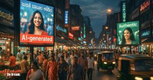 Twilight Market Buzz in Bengaluru (India Proposes Strict AI Labelling Rules) - Credit - ChatGPT, The AI Track