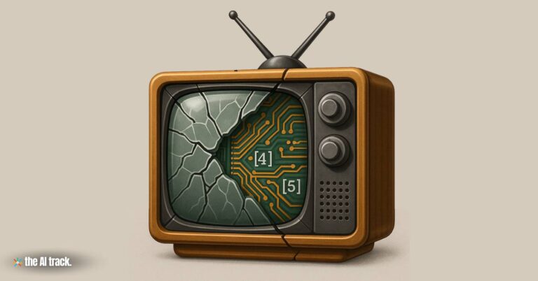 Vintage TV (AI Assistants Misrepresent News) Credit - ChatGPT, The AI Track