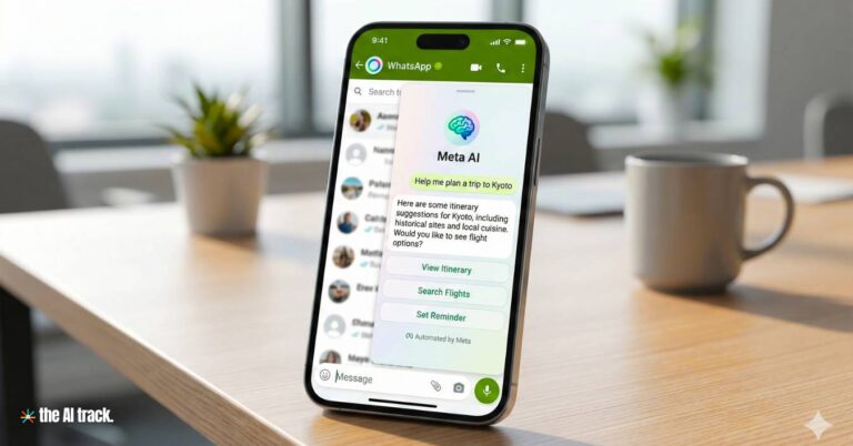 Meta AI Assistant Inside WhatsApp-Style Interface - Meta Acquires Agentic AI Startup Manus (Credit - ChatGPT, The AI Track)