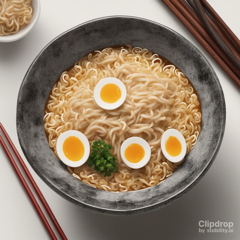 CLIPDROP - Best Image Generator Crash Test - Photorealistic image of a bowl of ramen noodles