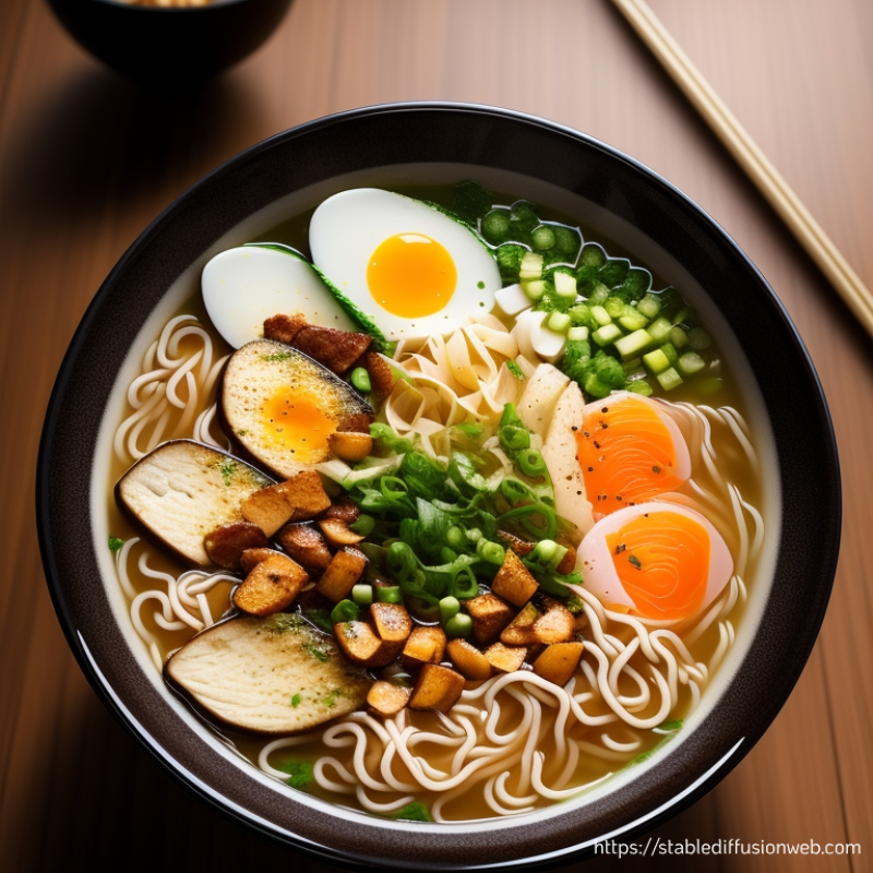 STABLE DIFUSION - Best Image Generator Crash Test - Photorealistic image of a bowl of ramen noodles